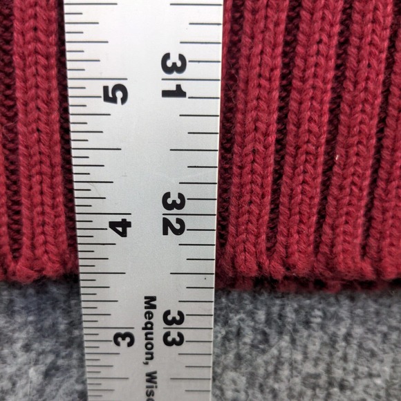 Phys. Sci. Men's Cable Knit Pullover Sweater Red XL Mock Neck Cotton - Picture 10 of 11